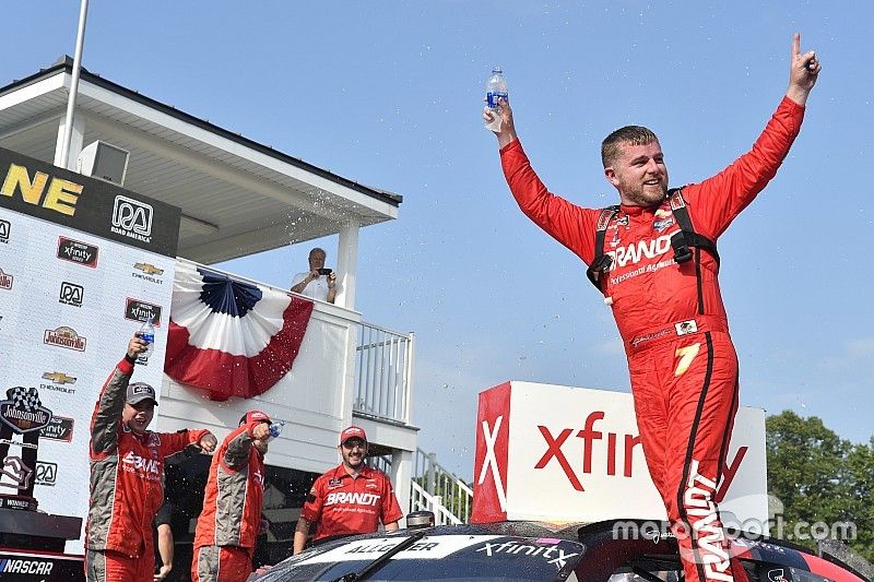 Race winner Justin Allgaier, JR Motorsports, Chevrolet Camaro BRANDT Professional Agriculture