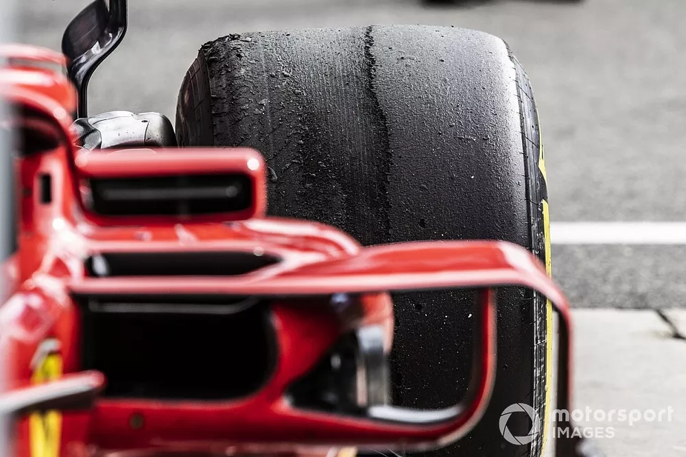 As&iacute; acab&oacute; el neum&aacute;tico de Kimi Raikkonen, Ferrari SF71H, con blistering