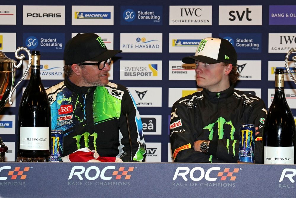 Winners Petter Solberg and Oliver Solberg, Team Norway