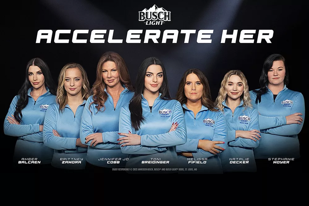 woman driver line-up, Busch Light