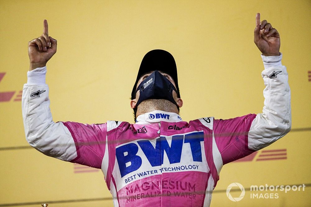 Podio: ganador de la carrera Sergio Pérez, Racing Point