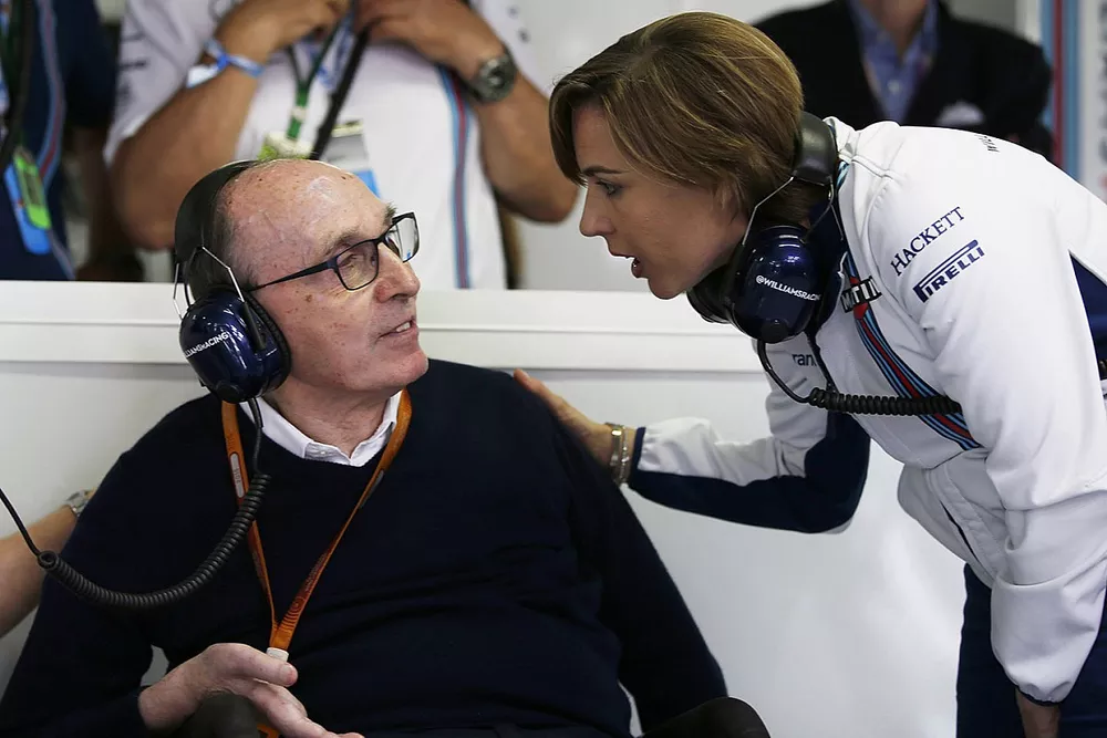 Claire Williams, Subdirectora del equipo Williams con su padre Sir Frank Williams, Director del equipo