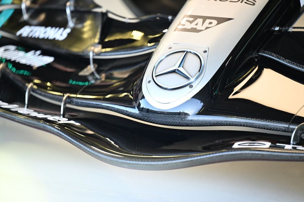 Mercedes W15 nose detail