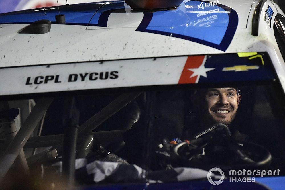 Kyle Larson, Hendrick Motorsports, Chevrolet Camaro MetroTech celebrates his victory