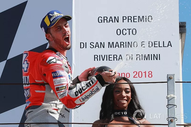 Podium: race winner Andrea Dovizioso, Ducati Team