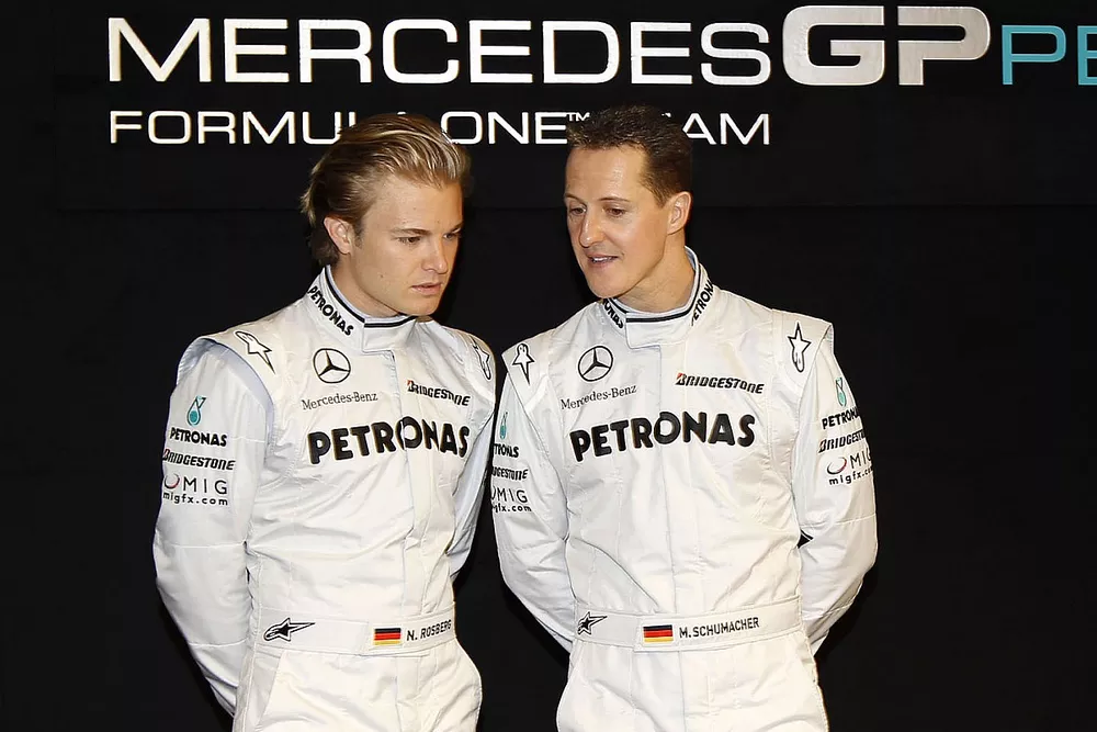 Nico Rosberg y Michael Schumacher