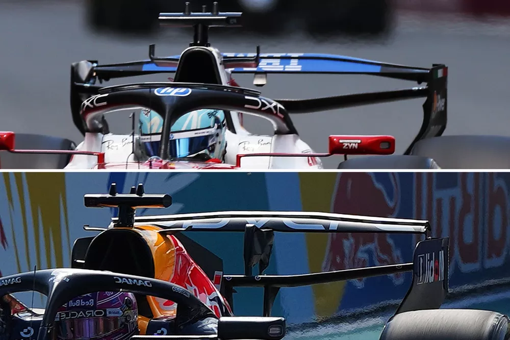 Confronto ala posteriore Ferrari e Red Bull