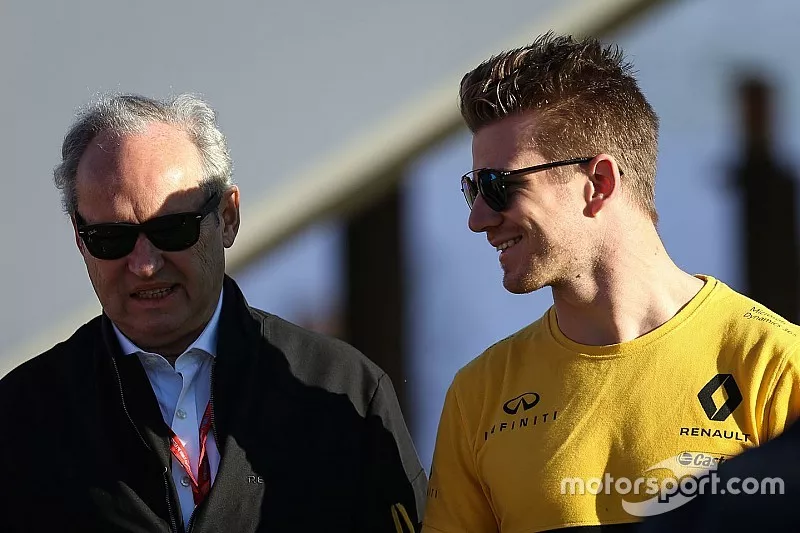Jerome Stoll, Director of Renault Sport F1, Nico Hulkenberg