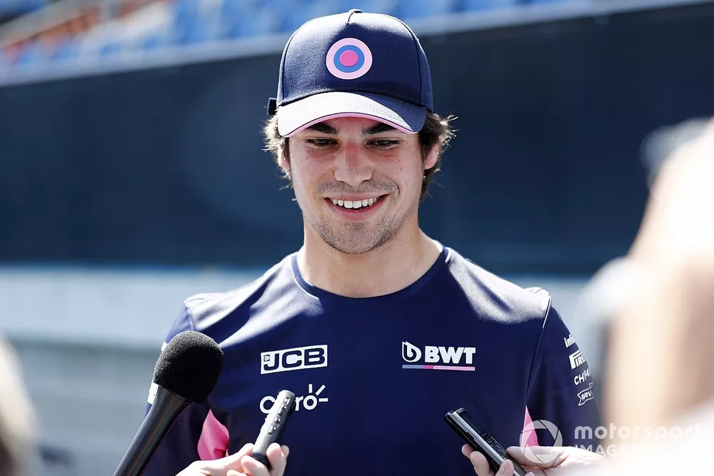 Lance Stroll, Racing Point juega al tenis con Lleyton Hewitt