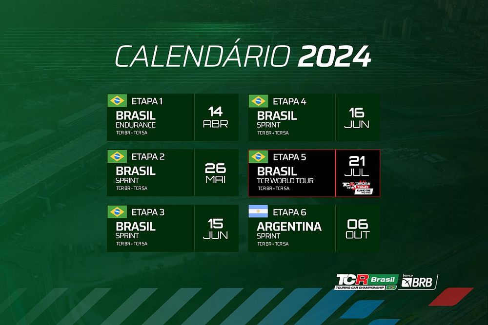 Calendário TCR Brasil 2024