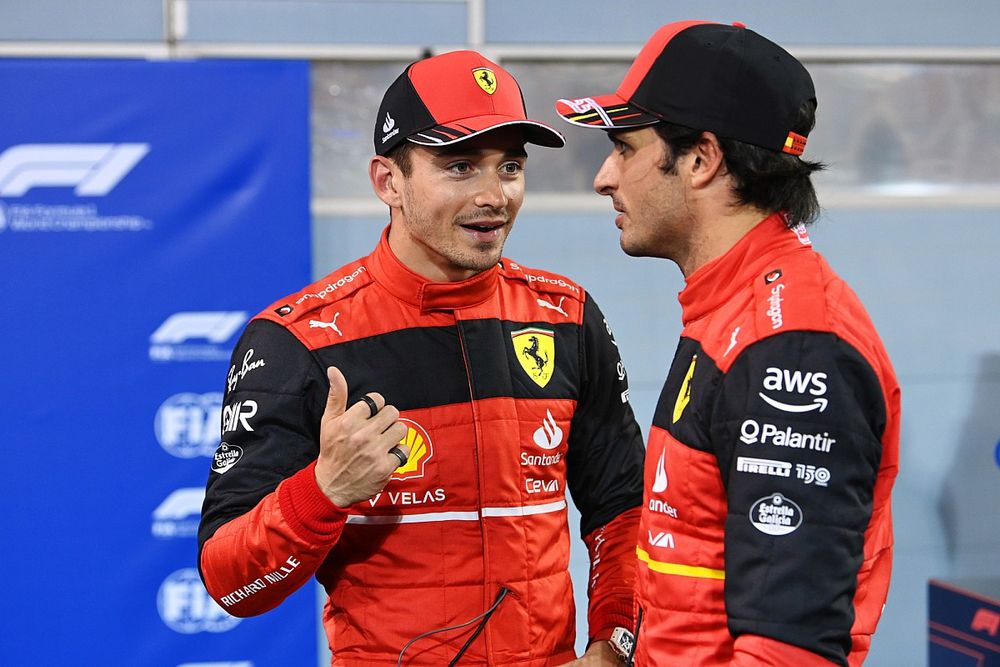 Pole man Charles Leclerc, Ferrari, Carlos Sainz Jr., Ferrari