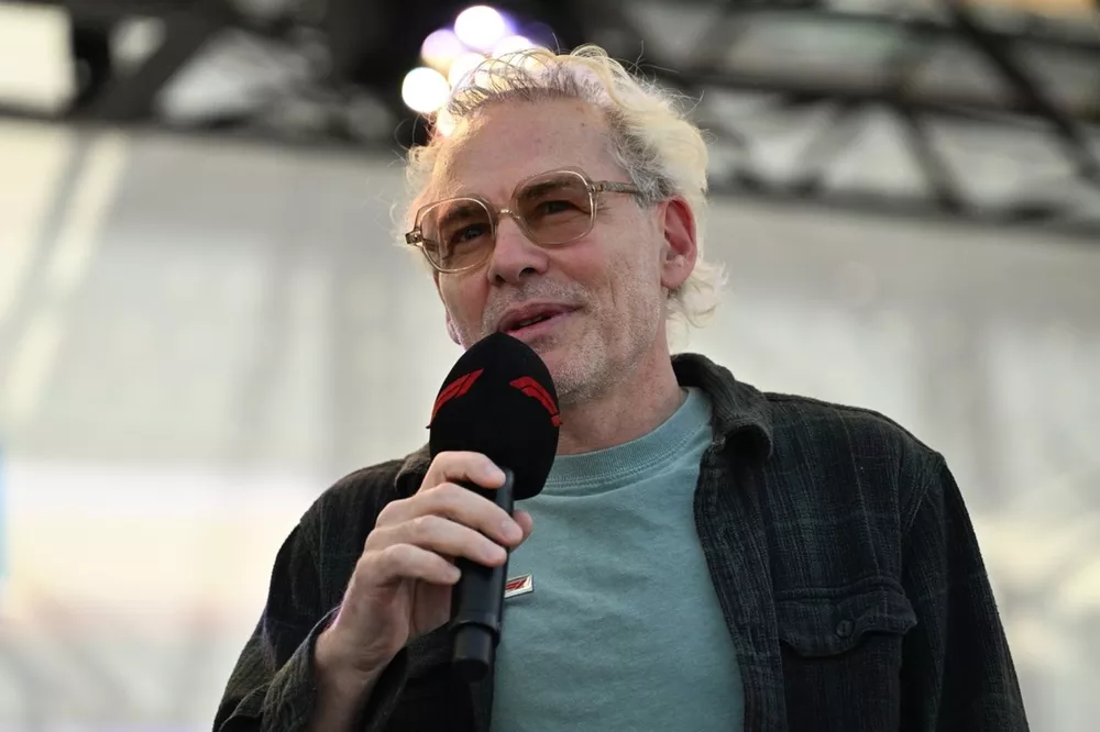 Jacques Villeneuve on stage. 
