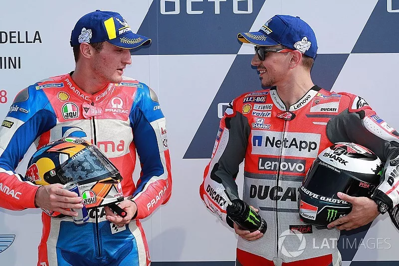 Poleman Jorge Lorenzo, Ducati Team, segundo Jack Miller, Pramac Racing