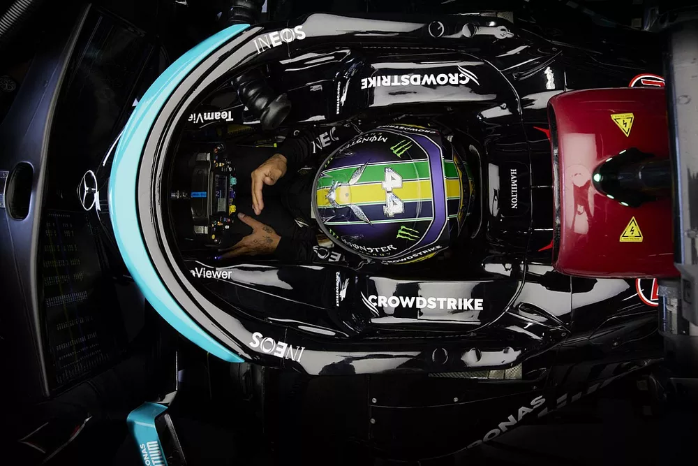 Lewis Hamilton, Mercedes, in the cockpit