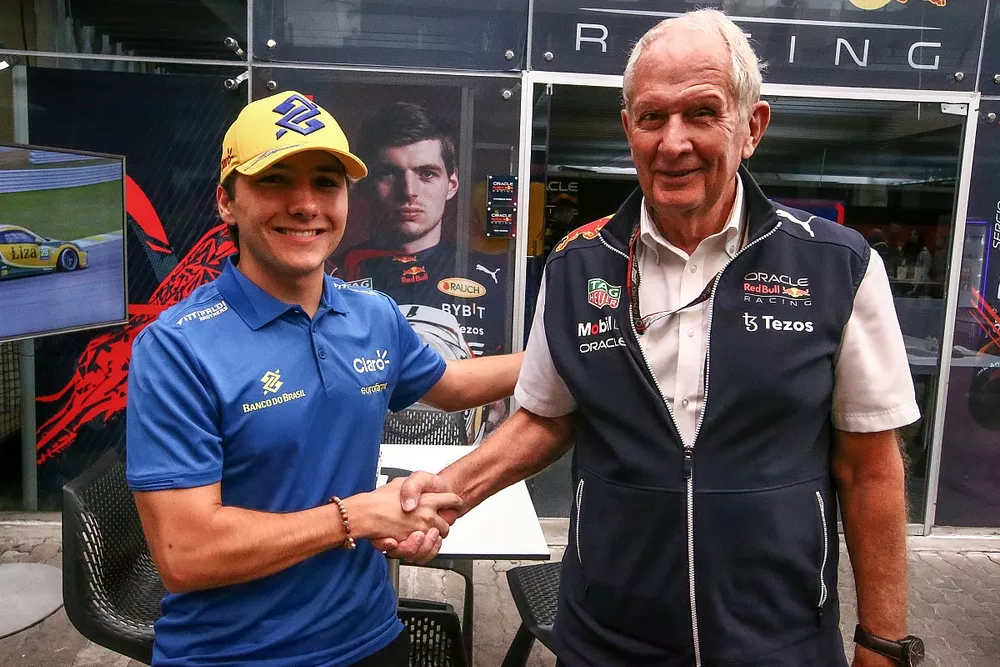 Enzo Fittipaldi and Helmut Marko
