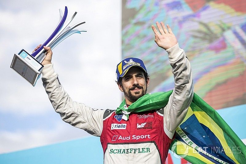 Lucas di Grassi, Audi Sport ABT Schaeffler, on the podium