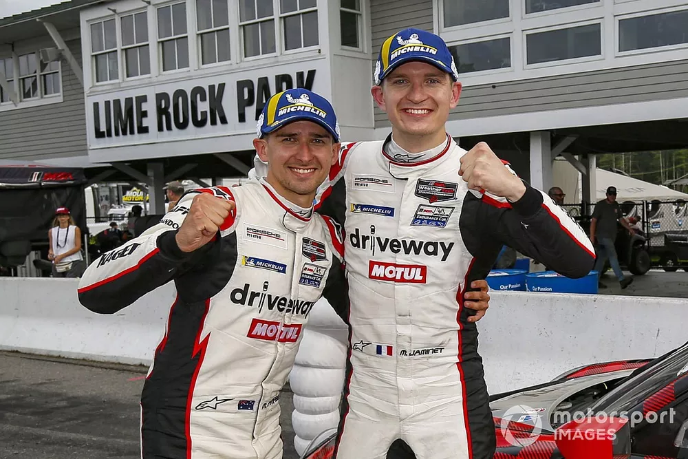 Race winners #9 Pfaff Motorsports Porsche 911 GT3R: Matt Campbell, Mathieu Jaminet
