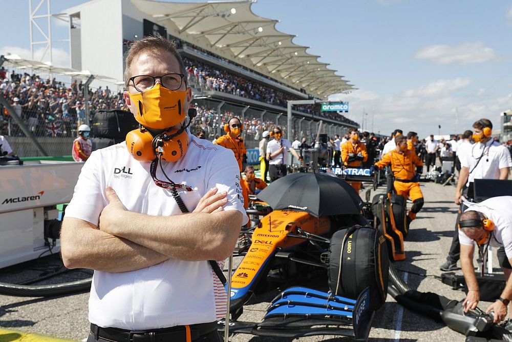 Andreas Seidl, Team Principal, McLaren, on the grid