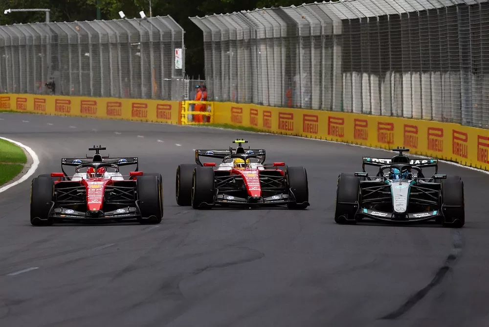 Charles Leclerc, Ferrari, Lewis Hamilton, Ferrari, George Russell, Mercedes