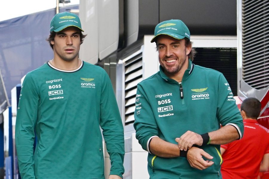 Pedro de la Rosa, Embajador, Stevenson, Director Deportivo, Lance Stroll y Fernando Alonso, Aston Martin F1 Team
