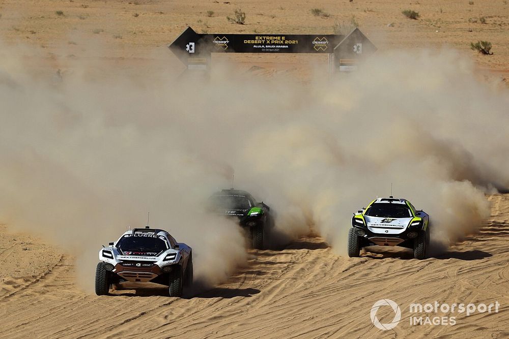 Catie Munnings, Timmy Hansen, Andretti United Extreme E, Christine 'GZ' Giampaoli Zonca, Oliver Bennett, Hispano Suiza Xite Energy Team, and Mikaela Ahlin-Kottulinsky, Jenson Button, JBXE Extreme-E Team