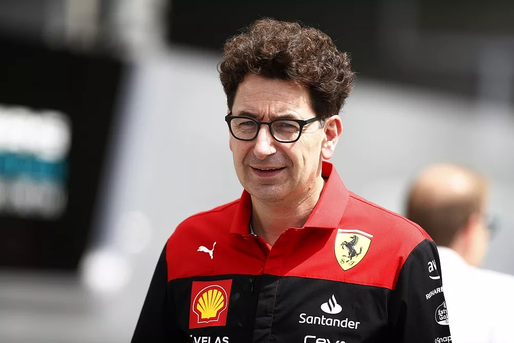 Mattia Binotto, Team Principal, Ferrari, arrives at the track