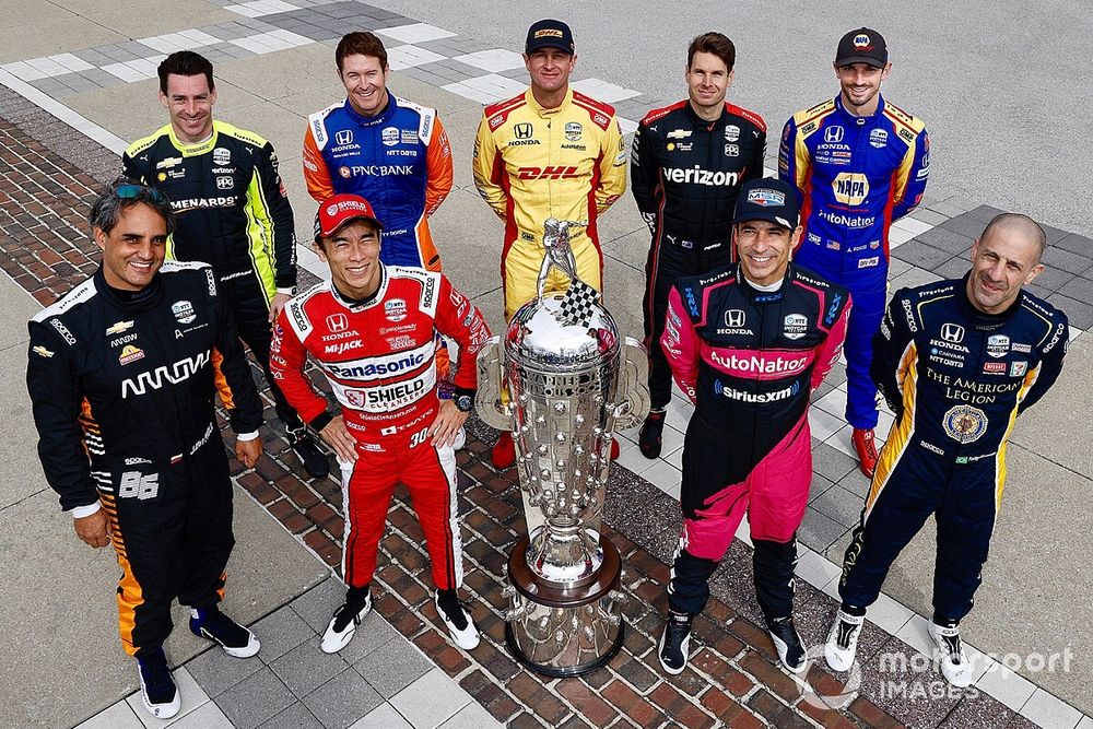 Nueve ganadores de la Indy 500: Simon Pagenaud, Scott Dixon, Ryan Hunter-Reay, Will Power, Alexander RossiJuan Pablo Montoya, Takuma Sato, Helio Castroneves, Tony Kanaan