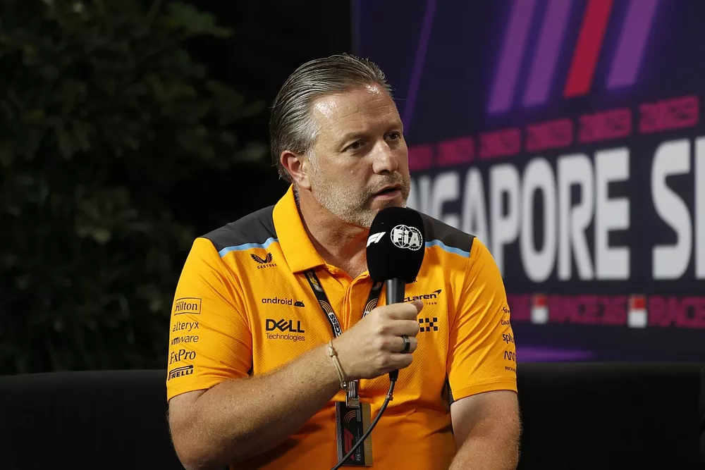 Zak Brown, PDG McLaren Racing, en conf&eacute;rence de presse