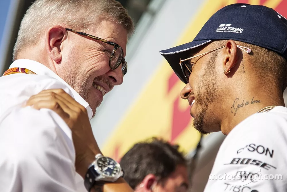 Lewis Hamilton, Mercedes-AMG F1 avec Ross Brawn, manager de la Formule 1