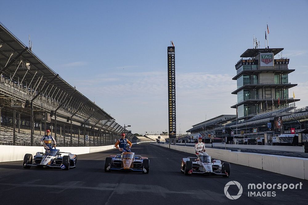 Takuma Sato, Rahal Letterman Lanigan Racing Honda, Scott Dixon, Chip Ganassi Racing Honda, Marco Andretti, Andretti Herta with Marco & Curb-Agajanian Honda