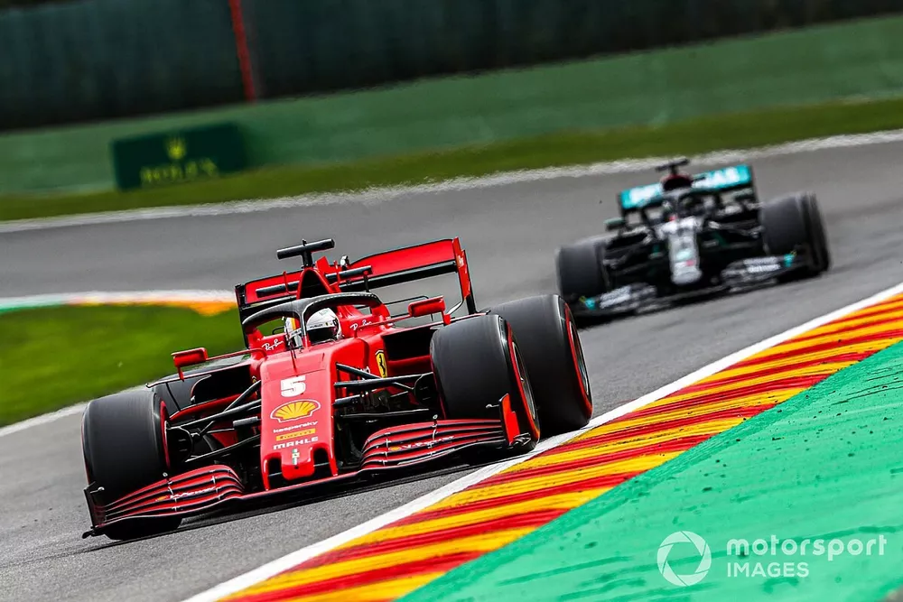 Sebastian Vettel, Ferrari SF1000, Lewis Hamilton, Mercedes F1 W11