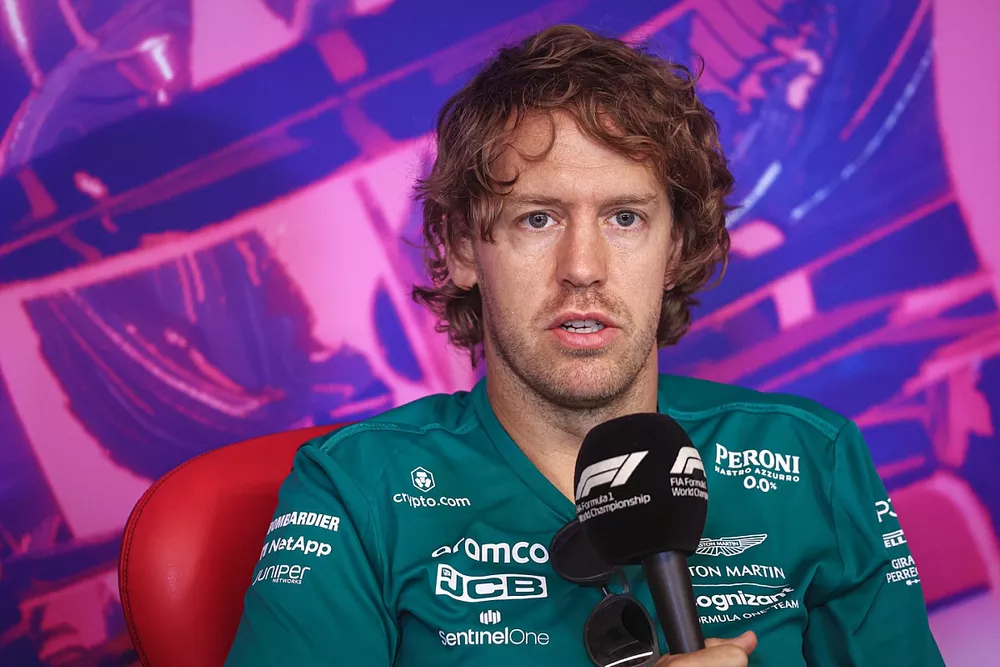 Sebastian Vettel, Aston Martin, in conferenza stampa