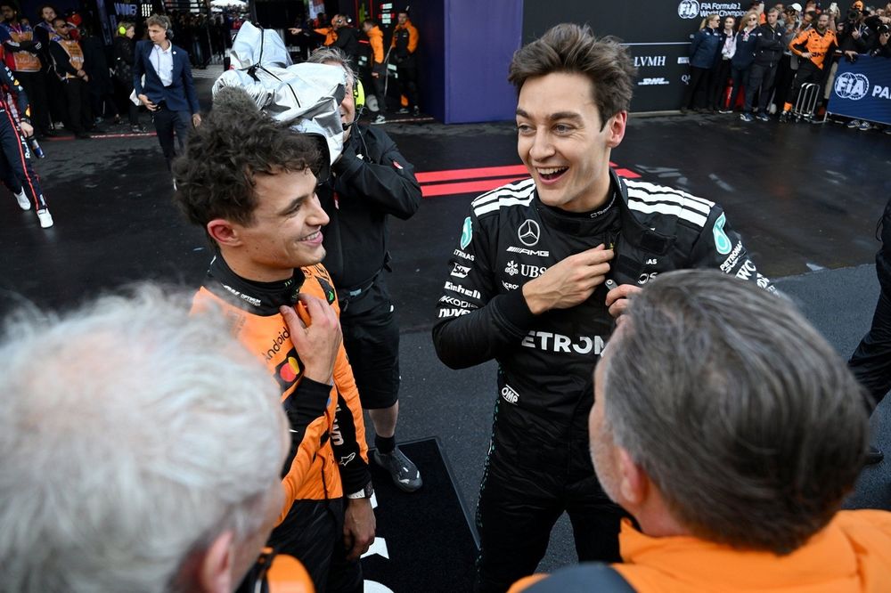 Lando Norris, McLaren, George Russell, Mercedes