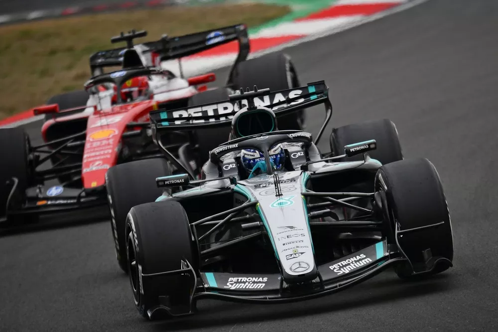 Charles Leclerc, Ferrari, George Russell, Mercedes