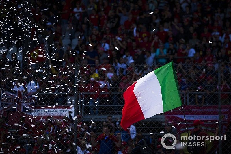 Fans celebrate a home win for Ferrari