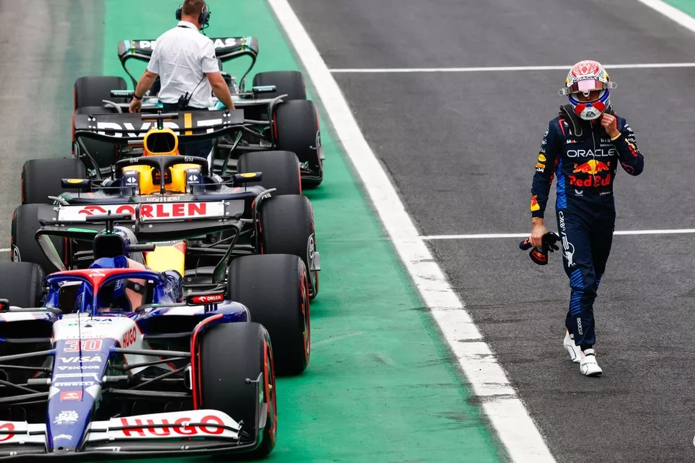 Max Verstappen, Red Bull Racing, dans le parc ferm&eacute;
