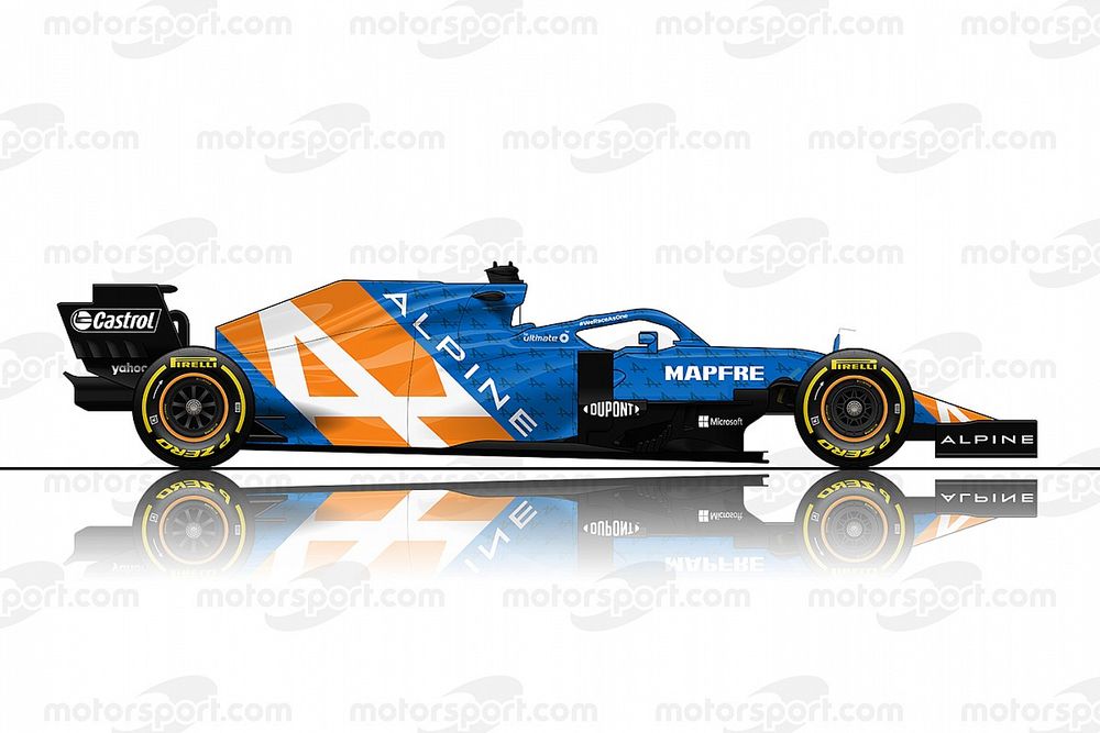 Concepto de decoración de Alpine en F1