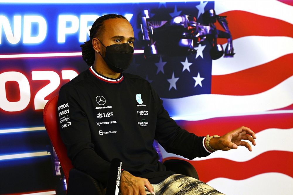 Lewis Hamilton, Mercedes en la rueda de prensa de los pilotos