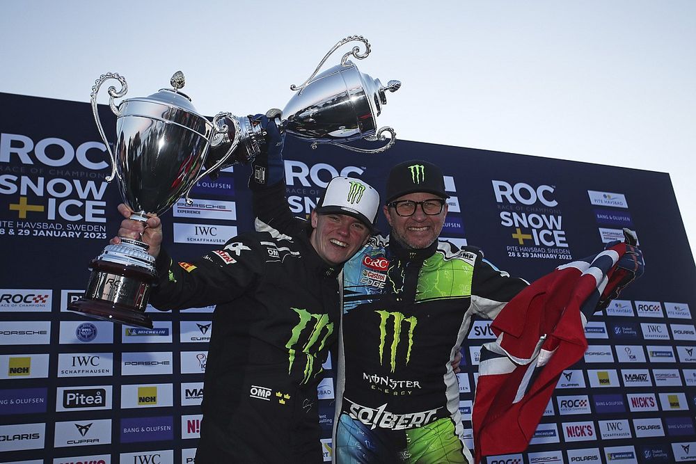 Podium Nation Cup: Winner Team Norway Oliver Solberg and Petter Solberg