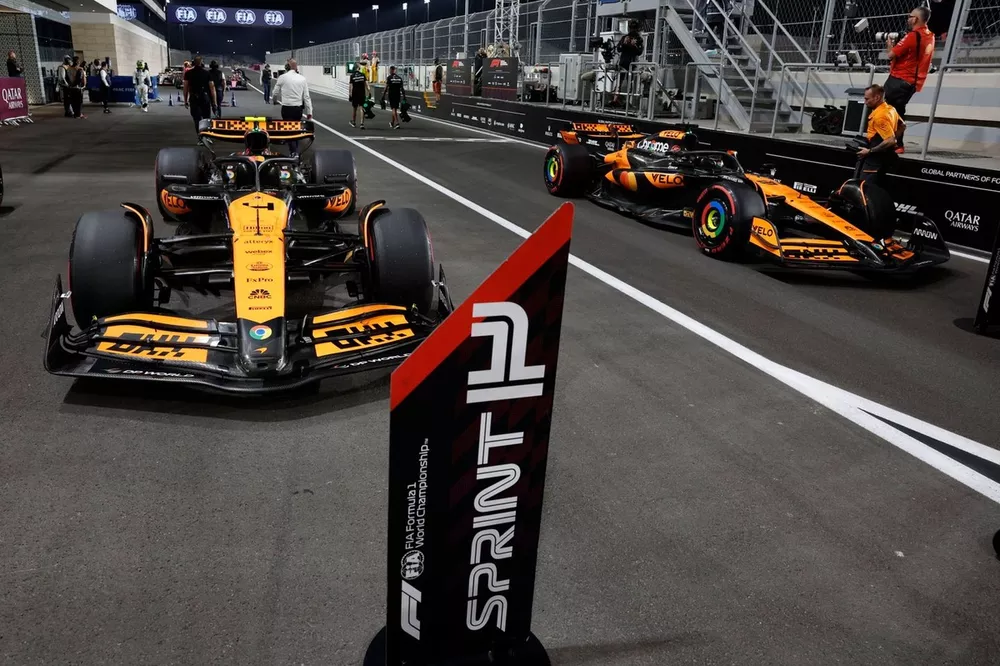 The car of Sprint Pole man Lando Norris, McLaren MCL38, in Parc Ferme 