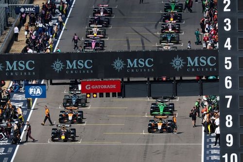 La parrilla de salida para la carrera del GP de Estados Unidos de F1 2025