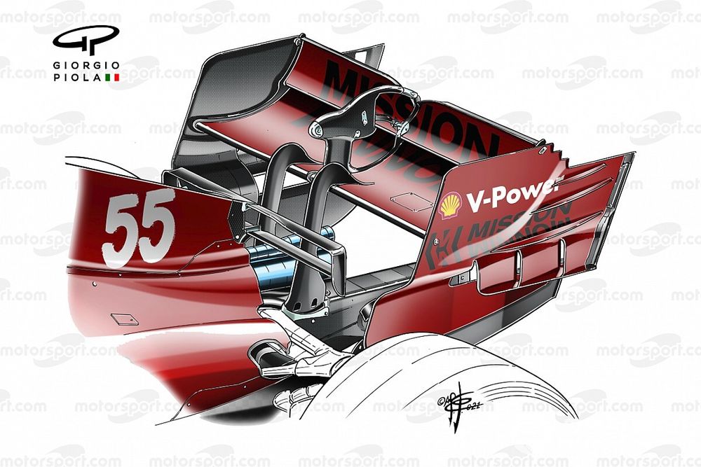 Ferrari SF21 rear wing Spanish GP