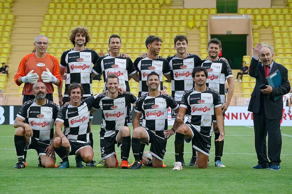 Stefano Domenicali, Pierre Gasly, Charles Leclerc, Giancarlo Fisichella, Fernando Alonso, Carlos Sainz