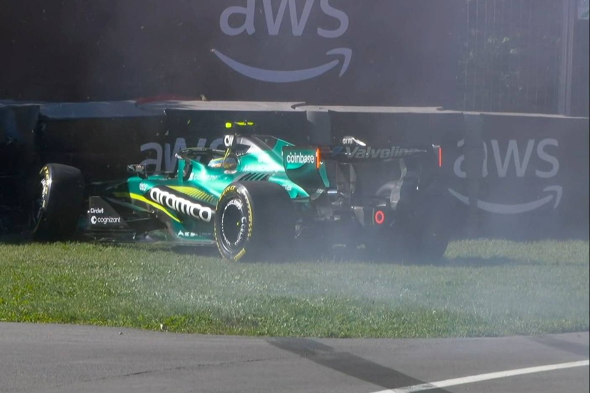 Alonso bloquea frenos y choca contra el muro en la SQ1 de Canadá, frustrando su pase a la segunda fase