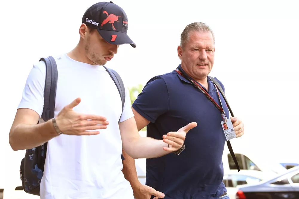 Max Verstappen, Red Bull Racing, with his father Jos Verstappen