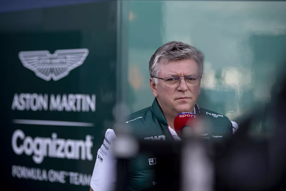 Otmar Szafnauer, Team Principal and CEO, Aston Martin F1, is interviewed