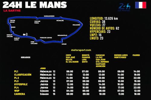Horarios para las 24h de Le Mans 2024 y d&oacute;nde ver 