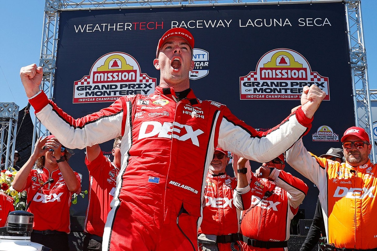 Indy: McLaughlin encerra jejum de dois anos com vitória em Laguna Seca; Collet chega em 20º