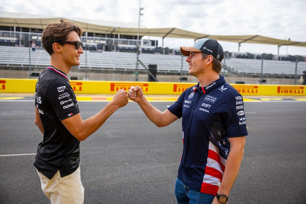 George Russell, Mercedes-AMG F1 Team, Max Verstappen, Red Bull Racing