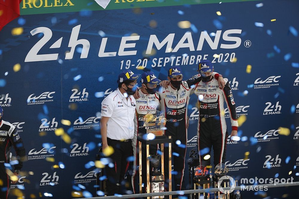 Race winner #8 Toyota Gazoo Racing Toyota TS050: S&eacute;bastien Buemi, Kazuki Nakajima, Brendon Hartley